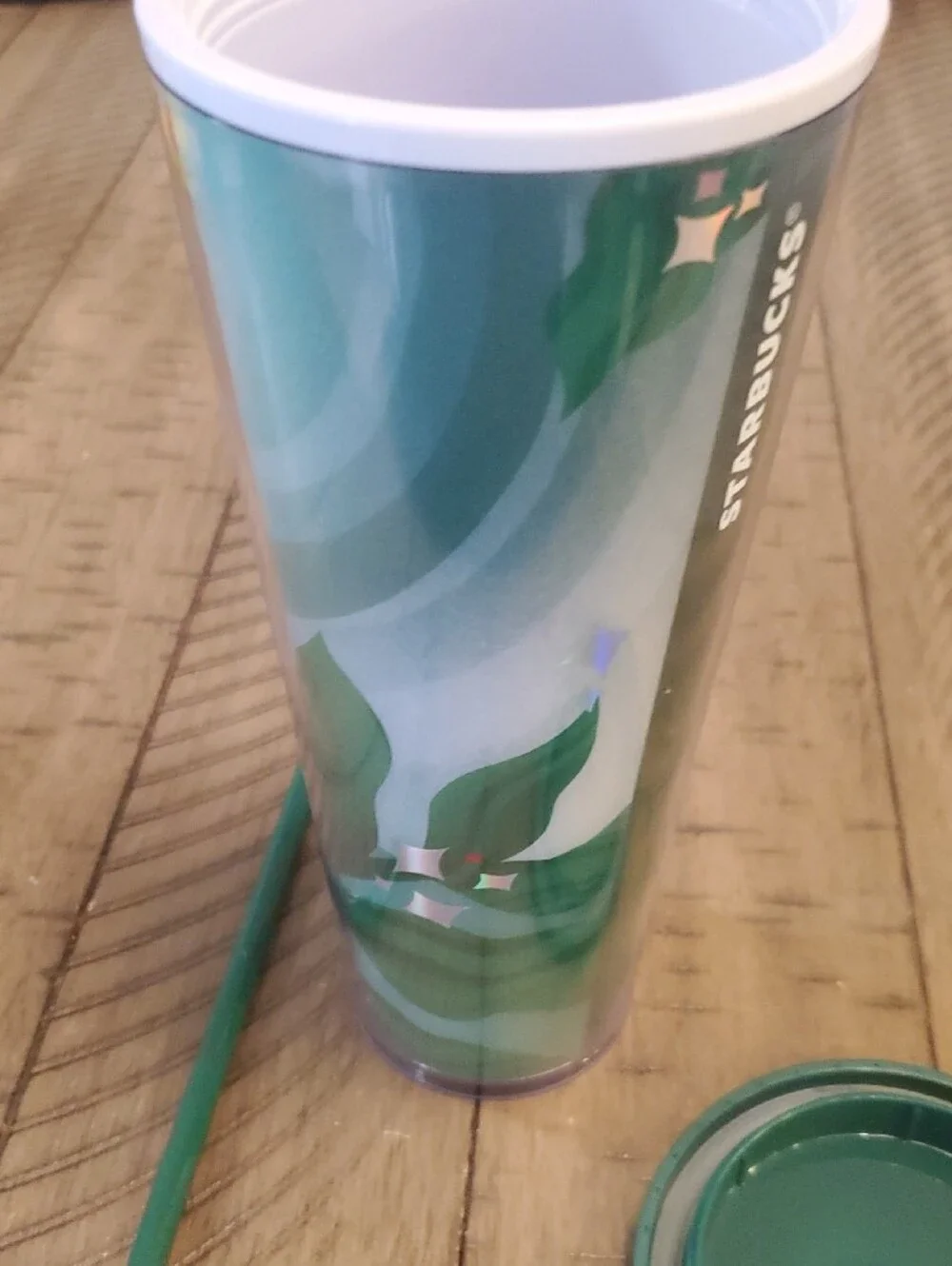 Starbucks Dark Green Lid and Straw Ombre Green Tumbler